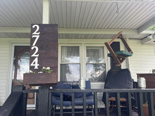 Address Sign with Planter